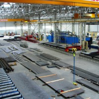 Overall view on a welding line completely installed in working facilities of a customer  