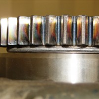 Electron beam welding of toothed wheels