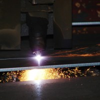 A detail of plasma cutting process